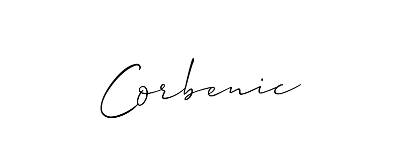 Make a beautiful signature design for name Corbenic. With this signature (Allison_Script) style, you can create a handwritten signature for free. Corbenic signature style 2 images and pictures png