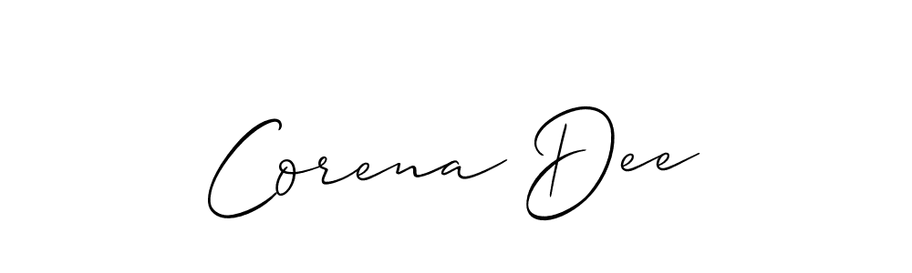 Use a signature maker to create a handwritten signature online. With this signature software, you can design (Allison_Script) your own signature for name Corena Dee. Corena Dee signature style 2 images and pictures png