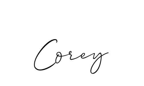 How to make Corey signature? Allison_Script is a professional autograph style. Create handwritten signature for Corey name. Corey signature style 2 images and pictures png