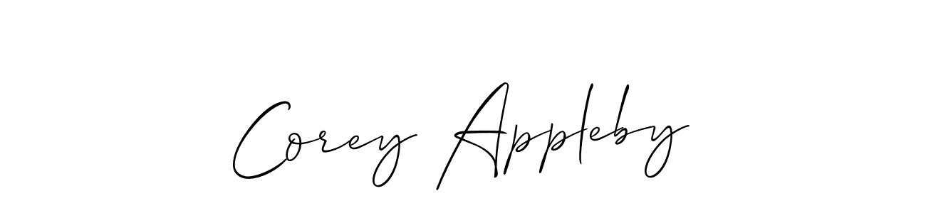 The best way (Allison_Script) to make a short signature is to pick only two or three words in your name. The name Corey Appleby include a total of six letters. For converting this name. Corey Appleby signature style 2 images and pictures png