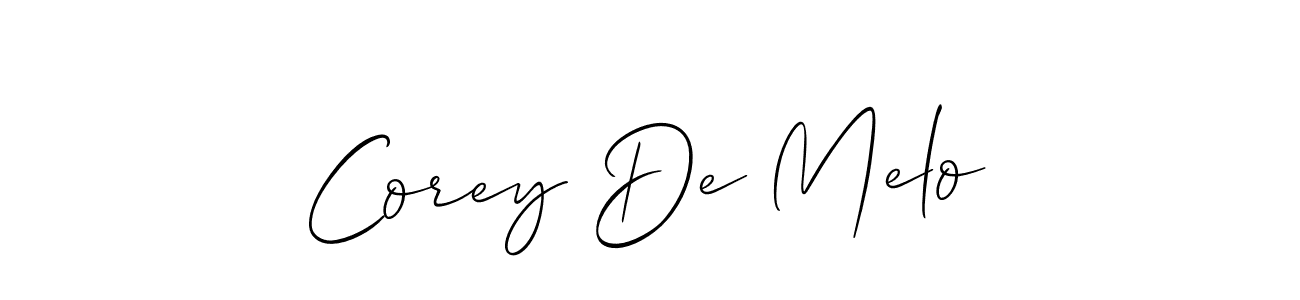 How to make Corey De Melo name signature. Use Allison_Script style for creating short signs online. This is the latest handwritten sign. Corey De Melo signature style 2 images and pictures png