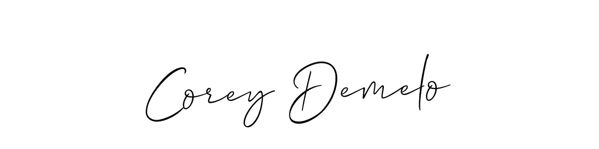 You should practise on your own different ways (Allison_Script) to write your name (Corey Demelo) in signature. don't let someone else do it for you. Corey Demelo signature style 2 images and pictures png