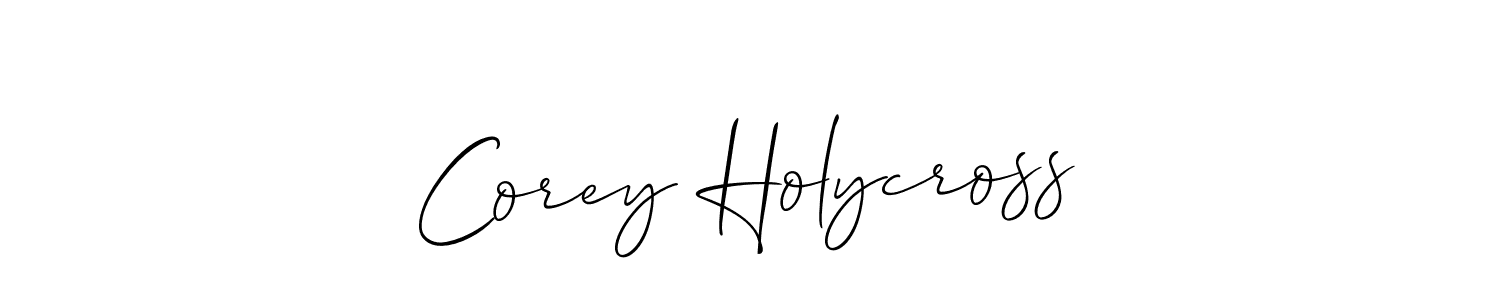 It looks lik you need a new signature style for name Corey Holycross. Design unique handwritten (Allison_Script) signature with our free signature maker in just a few clicks. Corey Holycross signature style 2 images and pictures png