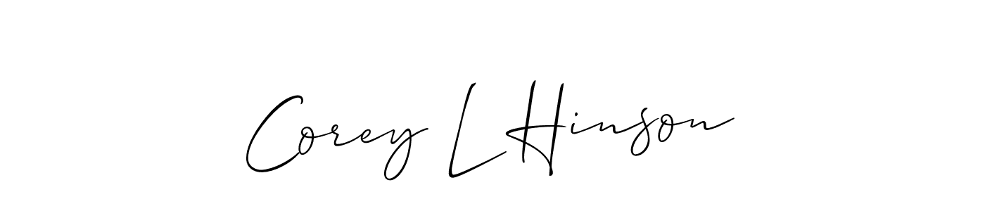 Allison_Script is a professional signature style that is perfect for those who want to add a touch of class to their signature. It is also a great choice for those who want to make their signature more unique. Get Corey L Hinson name to fancy signature for free. Corey L Hinson signature style 2 images and pictures png