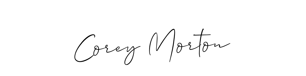 How to make Corey Morton name signature. Use Allison_Script style for creating short signs online. This is the latest handwritten sign. Corey Morton signature style 2 images and pictures png