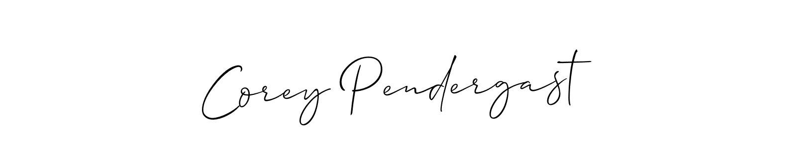 Design your own signature with our free online signature maker. With this signature software, you can create a handwritten (Allison_Script) signature for name Corey Pendergast. Corey Pendergast signature style 2 images and pictures png