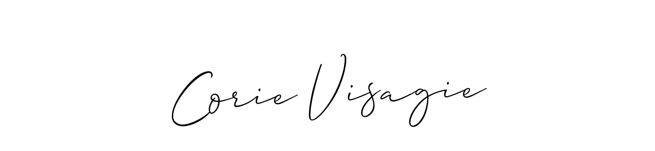 Use a signature maker to create a handwritten signature online. With this signature software, you can design (Allison_Script) your own signature for name Corie Visagie. Corie Visagie signature style 2 images and pictures png