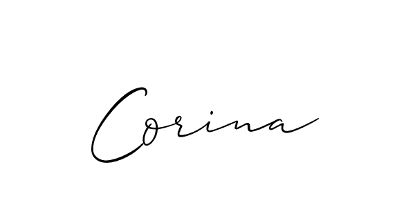 Create a beautiful signature design for name Corina. With this signature (Allison_Script) fonts, you can make a handwritten signature for free. Corina signature style 2 images and pictures png
