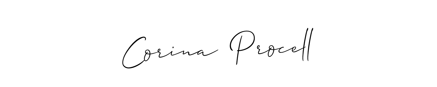 if you are searching for the best signature style for your name Corina  Procell. so please give up your signature search. here we have designed multiple signature styles  using Allison_Script. Corina  Procell signature style 2 images and pictures png