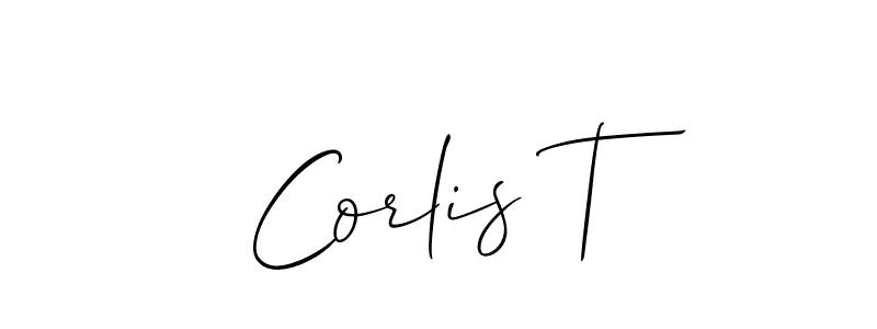 Make a beautiful signature design for name Corlis T. With this signature (Allison_Script) style, you can create a handwritten signature for free. Corlis T signature style 2 images and pictures png