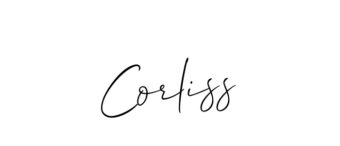 Design your own signature with our free online signature maker. With this signature software, you can create a handwritten (Allison_Script) signature for name Corliss. Corliss signature style 2 images and pictures png