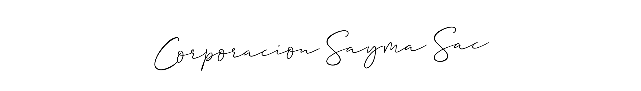 Corporacion Sayma Sac stylish signature style. Best Handwritten Sign (Allison_Script) for my name. Handwritten Signature Collection Ideas for my name Corporacion Sayma Sac. Corporacion Sayma Sac signature style 2 images and pictures png