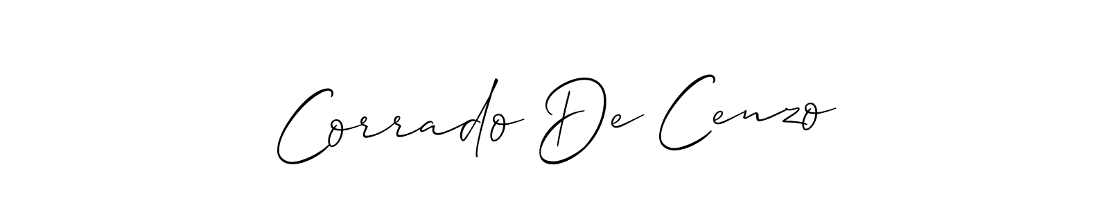 The best way (Allison_Script) to make a short signature is to pick only two or three words in your name. The name Corrado De Cenzo include a total of six letters. For converting this name. Corrado De Cenzo signature style 2 images and pictures png