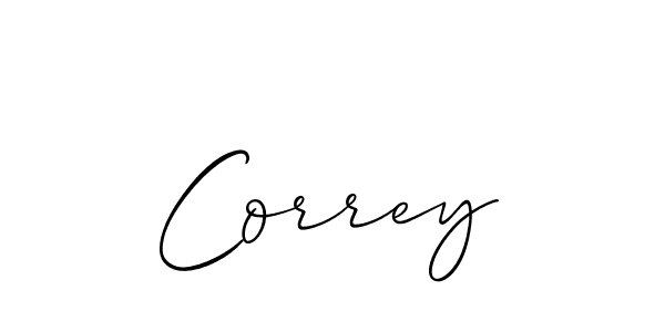Make a short Correy signature style. Manage your documents anywhere anytime using Allison_Script. Create and add eSignatures, submit forms, share and send files easily. Correy signature style 2 images and pictures png