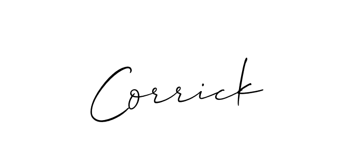 Corrick stylish signature style. Best Handwritten Sign (Allison_Script) for my name. Handwritten Signature Collection Ideas for my name Corrick. Corrick signature style 2 images and pictures png