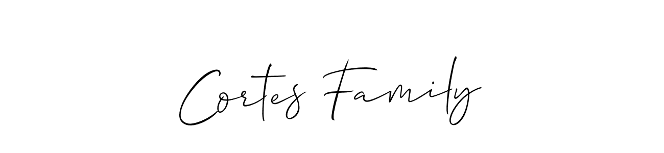 Make a beautiful signature design for name Cortes Family. With this signature (Allison_Script) style, you can create a handwritten signature for free. Cortes Family signature style 2 images and pictures png