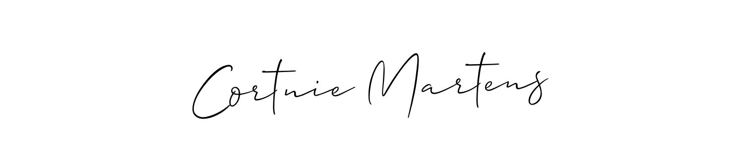 The best way (Allison_Script) to make a short signature is to pick only two or three words in your name. The name Cortnie Martens include a total of six letters. For converting this name. Cortnie Martens signature style 2 images and pictures png