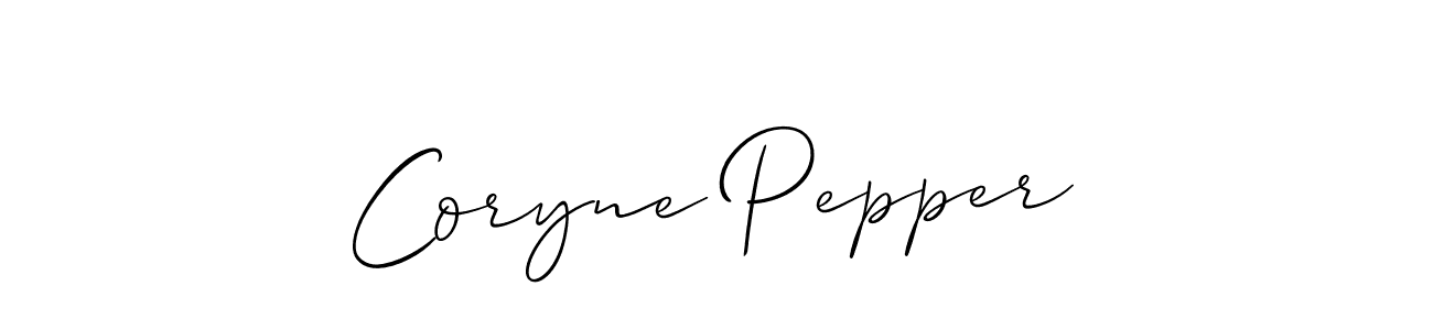 It looks lik you need a new signature style for name Coryne Pepper. Design unique handwritten (Allison_Script) signature with our free signature maker in just a few clicks. Coryne Pepper signature style 2 images and pictures png