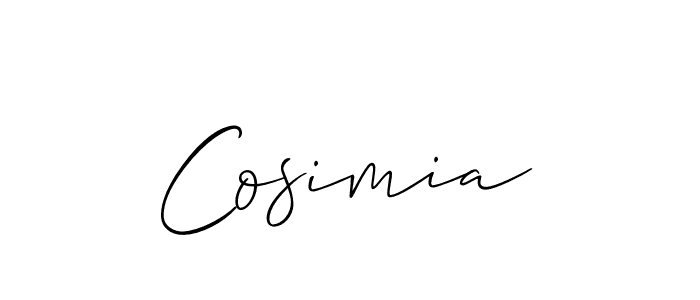 Make a beautiful signature design for name Cosimia. With this signature (Allison_Script) style, you can create a handwritten signature for free. Cosimia signature style 2 images and pictures png