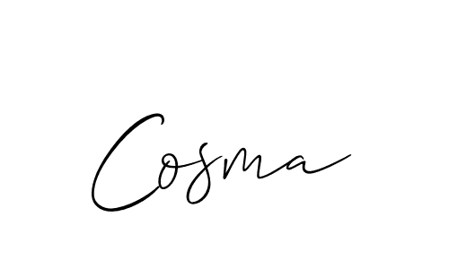 Make a beautiful signature design for name Cosma. With this signature (Allison_Script) style, you can create a handwritten signature for free. Cosma signature style 2 images and pictures png