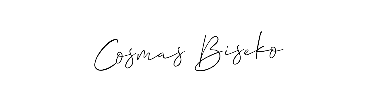 How to make Cosmas Biseko name signature. Use Allison_Script style for creating short signs online. This is the latest handwritten sign. Cosmas Biseko signature style 2 images and pictures png