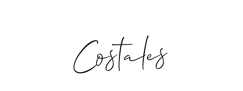Use a signature maker to create a handwritten signature online. With this signature software, you can design (Allison_Script) your own signature for name Costales. Costales signature style 2 images and pictures png
