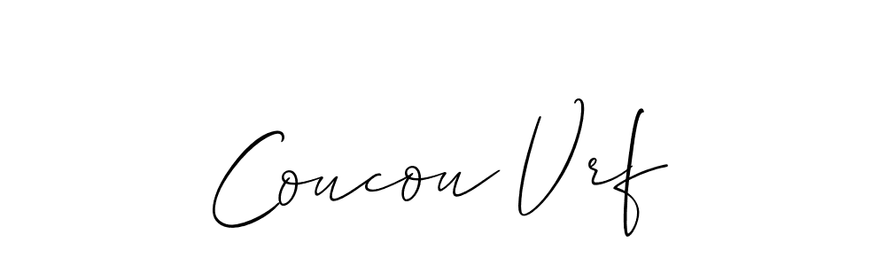 if you are searching for the best signature style for your name Coucou Vrf. so please give up your signature search. here we have designed multiple signature styles  using Allison_Script. Coucou Vrf signature style 2 images and pictures png