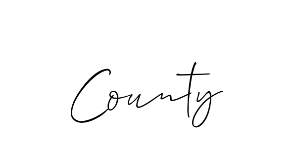 It looks lik you need a new signature style for name County. Design unique handwritten (Allison_Script) signature with our free signature maker in just a few clicks. County signature style 2 images and pictures png