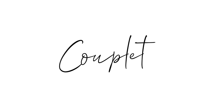 You should practise on your own different ways (Allison_Script) to write your name (Couplet) in signature. don't let someone else do it for you. Couplet signature style 2 images and pictures png