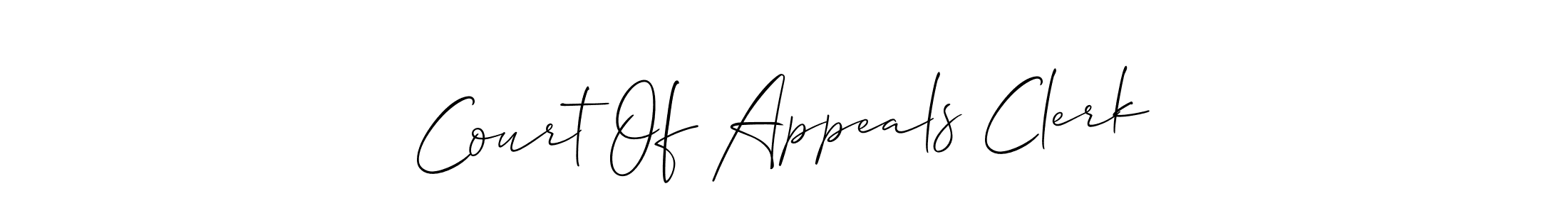 Create a beautiful signature design for name Court Of Appeals Clerk. With this signature (Allison_Script) fonts, you can make a handwritten signature for free. Court Of Appeals Clerk signature style 2 images and pictures png