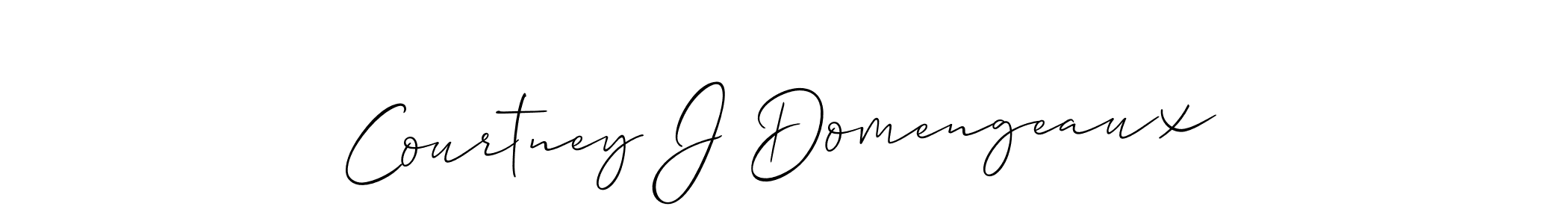 How to make Courtney J Domengeaux signature? Allison_Script is a professional autograph style. Create handwritten signature for Courtney J Domengeaux name. Courtney J Domengeaux signature style 2 images and pictures png