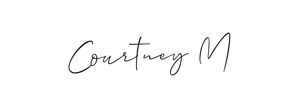 Also You can easily find your signature by using the search form. We will create Courtney M name handwritten signature images for you free of cost using Allison_Script sign style. Courtney M signature style 2 images and pictures png