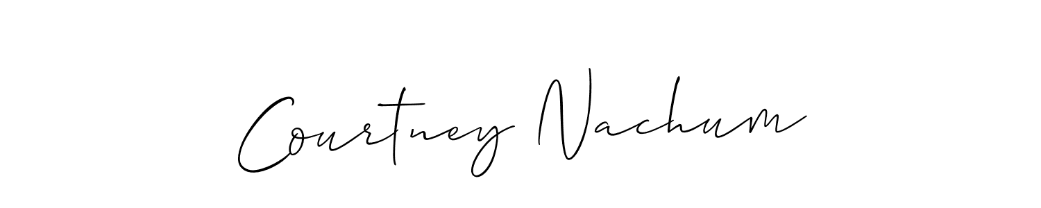 Make a beautiful signature design for name Courtney Nachum. With this signature (Allison_Script) style, you can create a handwritten signature for free. Courtney Nachum signature style 2 images and pictures png