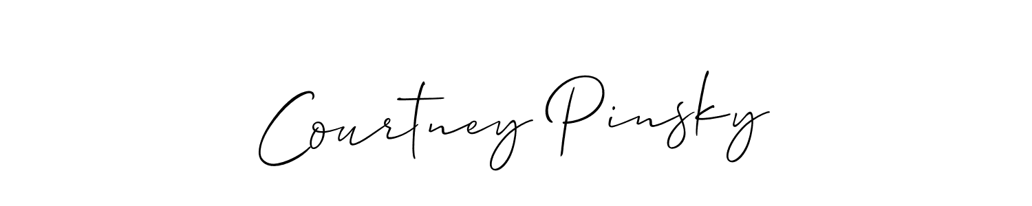 The best way (Allison_Script) to make a short signature is to pick only two or three words in your name. The name Courtney Pinsky include a total of six letters. For converting this name. Courtney Pinsky signature style 2 images and pictures png