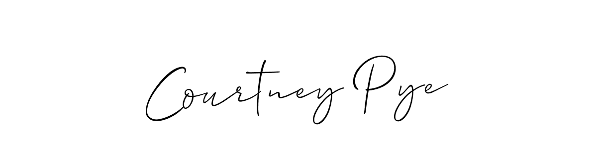 It looks lik you need a new signature style for name Courtney Pye. Design unique handwritten (Allison_Script) signature with our free signature maker in just a few clicks. Courtney Pye signature style 2 images and pictures png
