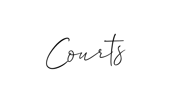 Design your own signature with our free online signature maker. With this signature software, you can create a handwritten (Allison_Script) signature for name Courts. Courts signature style 2 images and pictures png