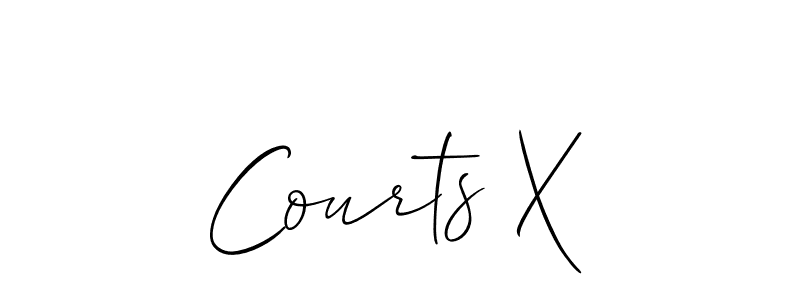 You should practise on your own different ways (Allison_Script) to write your name (Courts X) in signature. don't let someone else do it for you. Courts X signature style 2 images and pictures png