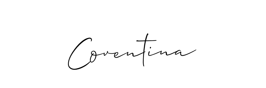 How to make Coventina signature? Allison_Script is a professional autograph style. Create handwritten signature for Coventina name. Coventina signature style 2 images and pictures png