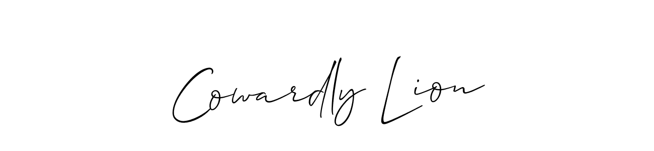 Also You can easily find your signature by using the search form. We will create Cowardly Lion name handwritten signature images for you free of cost using Allison_Script sign style. Cowardly Lion signature style 2 images and pictures png