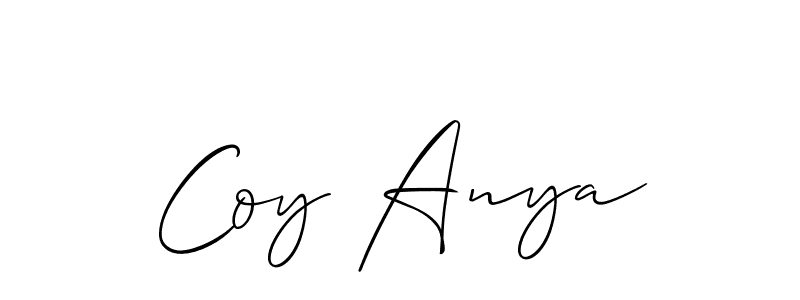 You should practise on your own different ways (Allison_Script) to write your name (Coy Anya) in signature. don't let someone else do it for you. Coy Anya signature style 2 images and pictures png