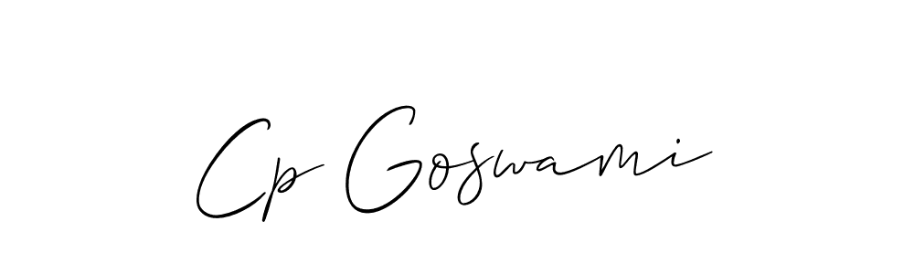 Create a beautiful signature design for name Cp Goswami. With this signature (Allison_Script) fonts, you can make a handwritten signature for free. Cp Goswami signature style 2 images and pictures png