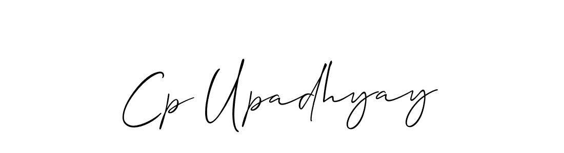 Make a beautiful signature design for name Cp Upadhyay. With this signature (Allison_Script) style, you can create a handwritten signature for free. Cp Upadhyay signature style 2 images and pictures png