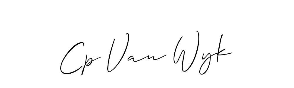 How to make Cp Van Wyk name signature. Use Allison_Script style for creating short signs online. This is the latest handwritten sign. Cp Van Wyk signature style 2 images and pictures png