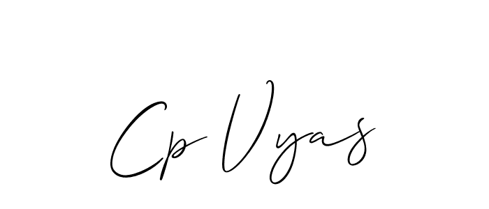 if you are searching for the best signature style for your name Cp Vyas. so please give up your signature search. here we have designed multiple signature styles  using Allison_Script. Cp Vyas signature style 2 images and pictures png