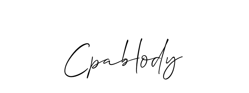 Also we have Cpablody name is the best signature style. Create professional handwritten signature collection using Allison_Script autograph style. Cpablody signature style 2 images and pictures png