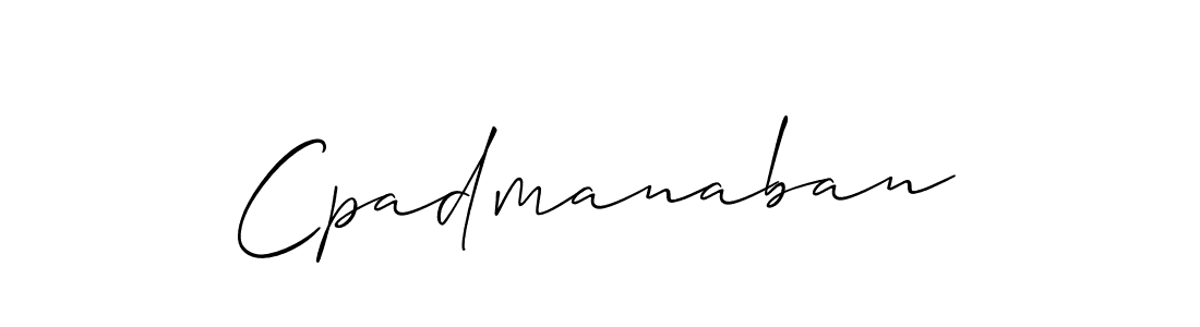 Create a beautiful signature design for name Cpadmanaban. With this signature (Allison_Script) fonts, you can make a handwritten signature for free. Cpadmanaban signature style 2 images and pictures png