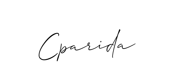 Use a signature maker to create a handwritten signature online. With this signature software, you can design (Allison_Script) your own signature for name Cparida. Cparida signature style 2 images and pictures png