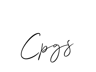 Make a beautiful signature design for name Cpgs. With this signature (Allison_Script) style, you can create a handwritten signature for free. Cpgs signature style 2 images and pictures png