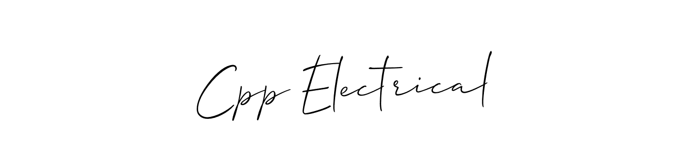 Also we have Cpp Electrical name is the best signature style. Create professional handwritten signature collection using Allison_Script autograph style. Cpp Electrical signature style 2 images and pictures png