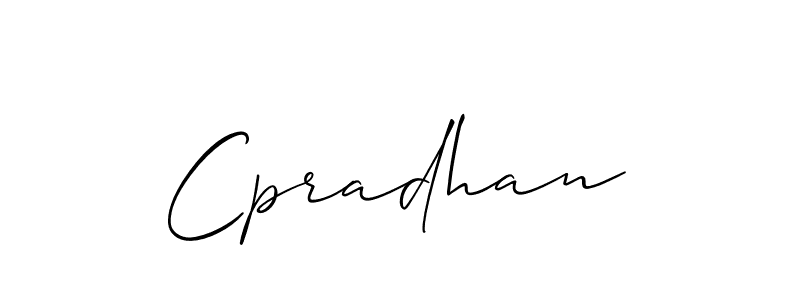 The best way (Allison_Script) to make a short signature is to pick only two or three words in your name. The name Cpradhan include a total of six letters. For converting this name. Cpradhan signature style 2 images and pictures png